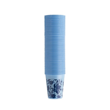 Monoart Plastic Cup 200cc Light Blue Floral